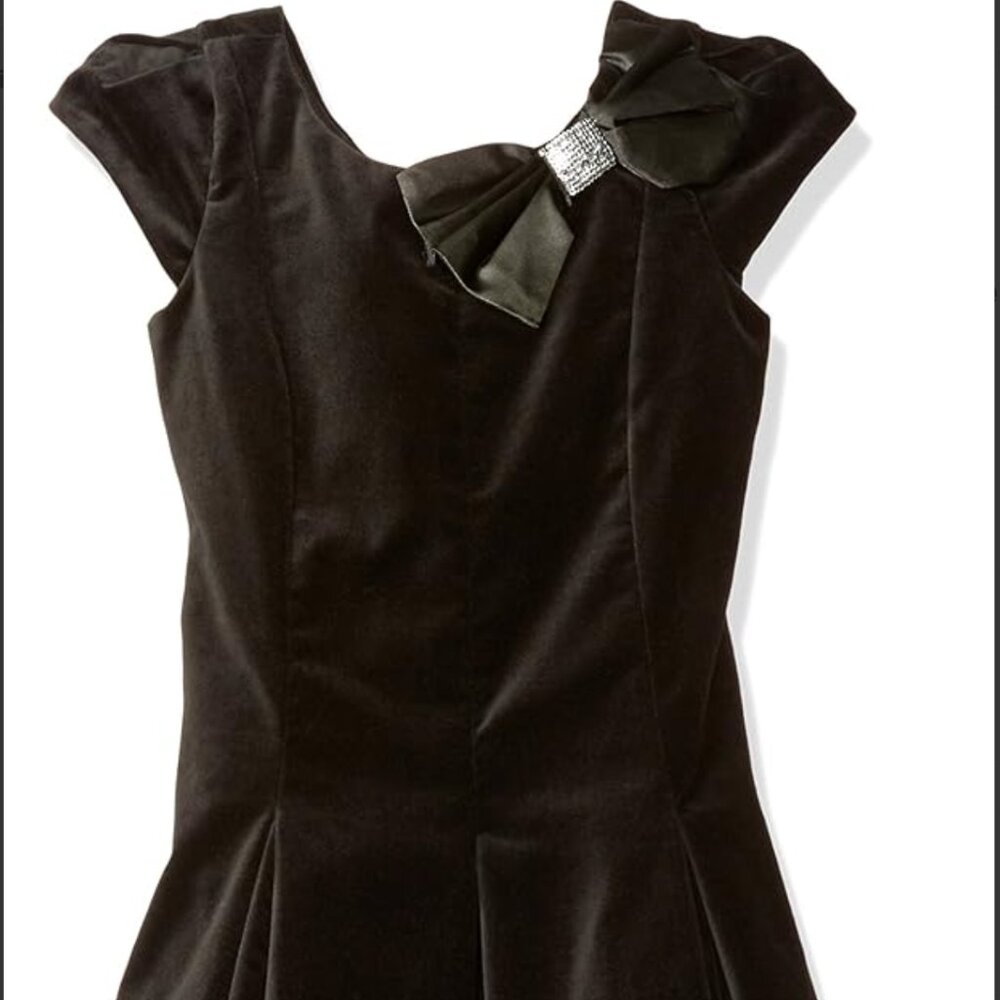 Biscotti Black Velvet Party Dress Formal Holidays Size 8